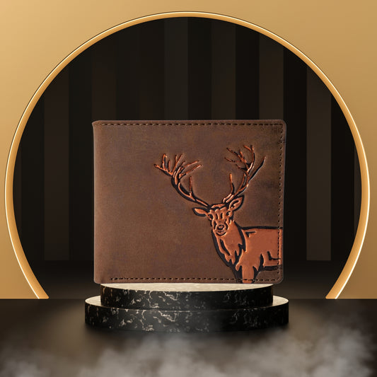 Vintage Brown Color Protected 3D Print Men's Leather Wallet & Coin Purse