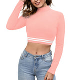 Fancy Fashion Women's House Women's Regular Fit Solid Cotton Full Sleeve Crop Top