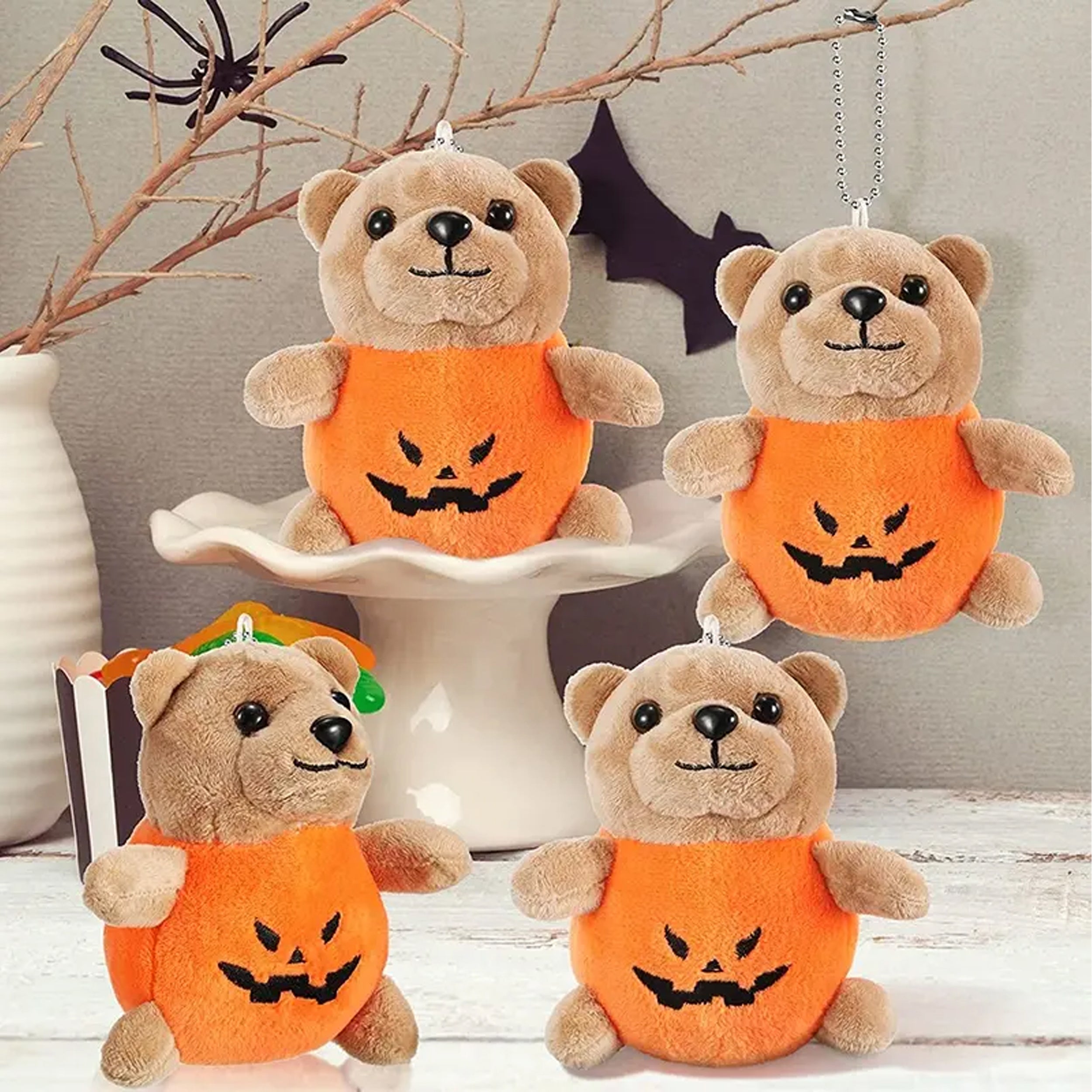 Halloween Plush Pumpkin Teddy Bear Stuffed Animal Toy - Perfect for Sp