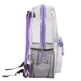Wholesale Classic 17 Inch Clear Backpack - Purple ( 1 Case=24Pcs) 9.45$/PC