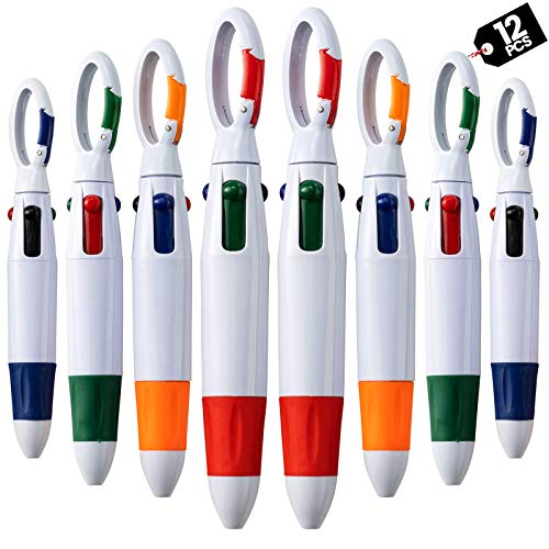 Bedwina Shuttle Pens Retractable Four Neon Color Pens - Pack of 12