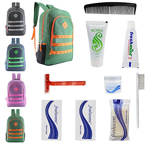 Buy Bulk Case of 12 Backpacks and 12 Hygiene & Toiletries Kit - Wholes