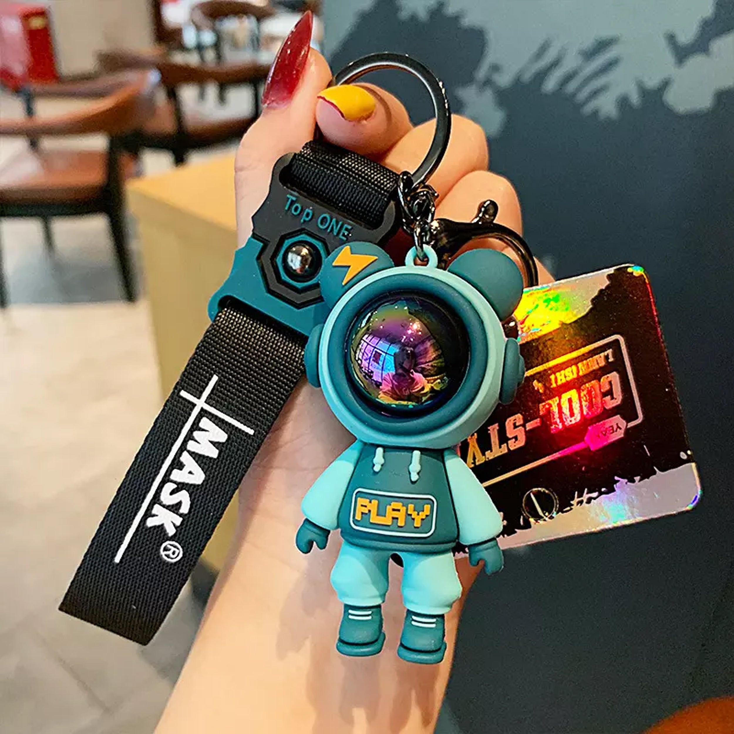 Space Man Keychain With Flap