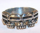 Wholesale ILLUSION TRIPLE SKULL BAND BIKER RING ( sold by the piece )  *