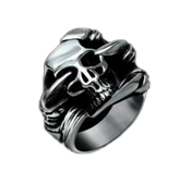 Wholesale DRAGON CLAW SKULL STEEL  METAL BIKER RING (sold by the piece)