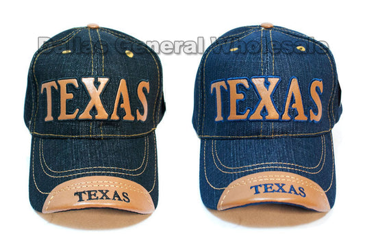 Adults Casual Texas Denim Caps Wholesale MOQ 12