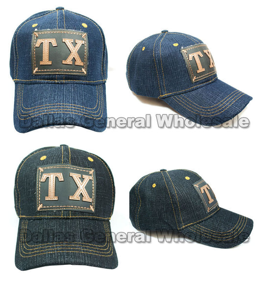 Bulk Buy "TX" Casual Denim Baseball Caps Wholesale