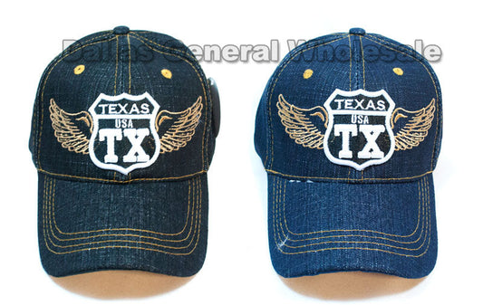 Adults Casual Texas Denim Caps Wholesale MOQ 12