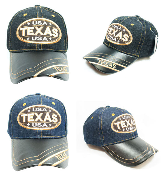 Bulk Buy "TX,USA" Adults Casual Denim Caps Wholesale