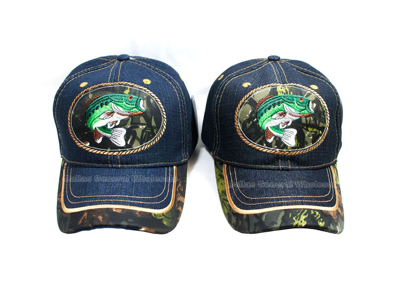 Denim Caps for Fishing Enthusiasts - Casual Bass Fishing Hats