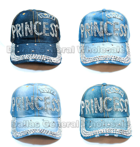 Bulk Buy "Princess" Fashion Denim Caps Wholesale