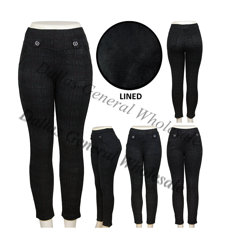 Women's Long Trousers Fleece Lined Thermal Trousers Warm Tights