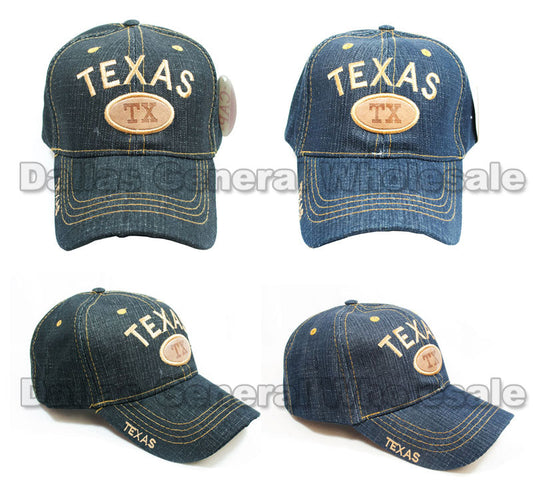 Bulk Buy "Texas" Casual Denim Baseball Caps Wholesale