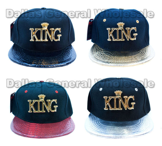 "KING" Trendy Snap Back Flat Bill Caps Wholesale