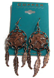 Wholesale Copper Eagle Dream Catcher Dangle Earrings For Women's ( sold by the piece )
