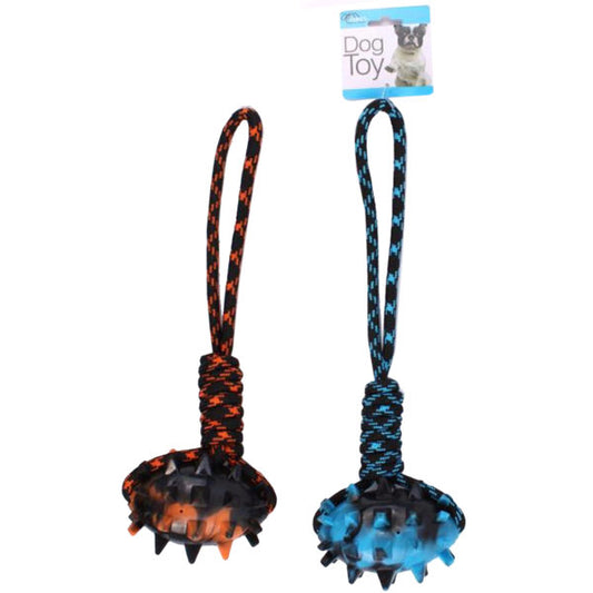 17 Dog Rope Pull Toy with Spike Rubber Football Ch MOQ-6Pcs, 6.35$/Pc