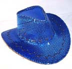 Wholesale BLUE SEQUIN COWBOY HAT (Sold by the piece)