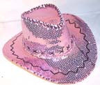 Wholesale PINK SEQUIN COWBOY HAT (Sold by the piece)