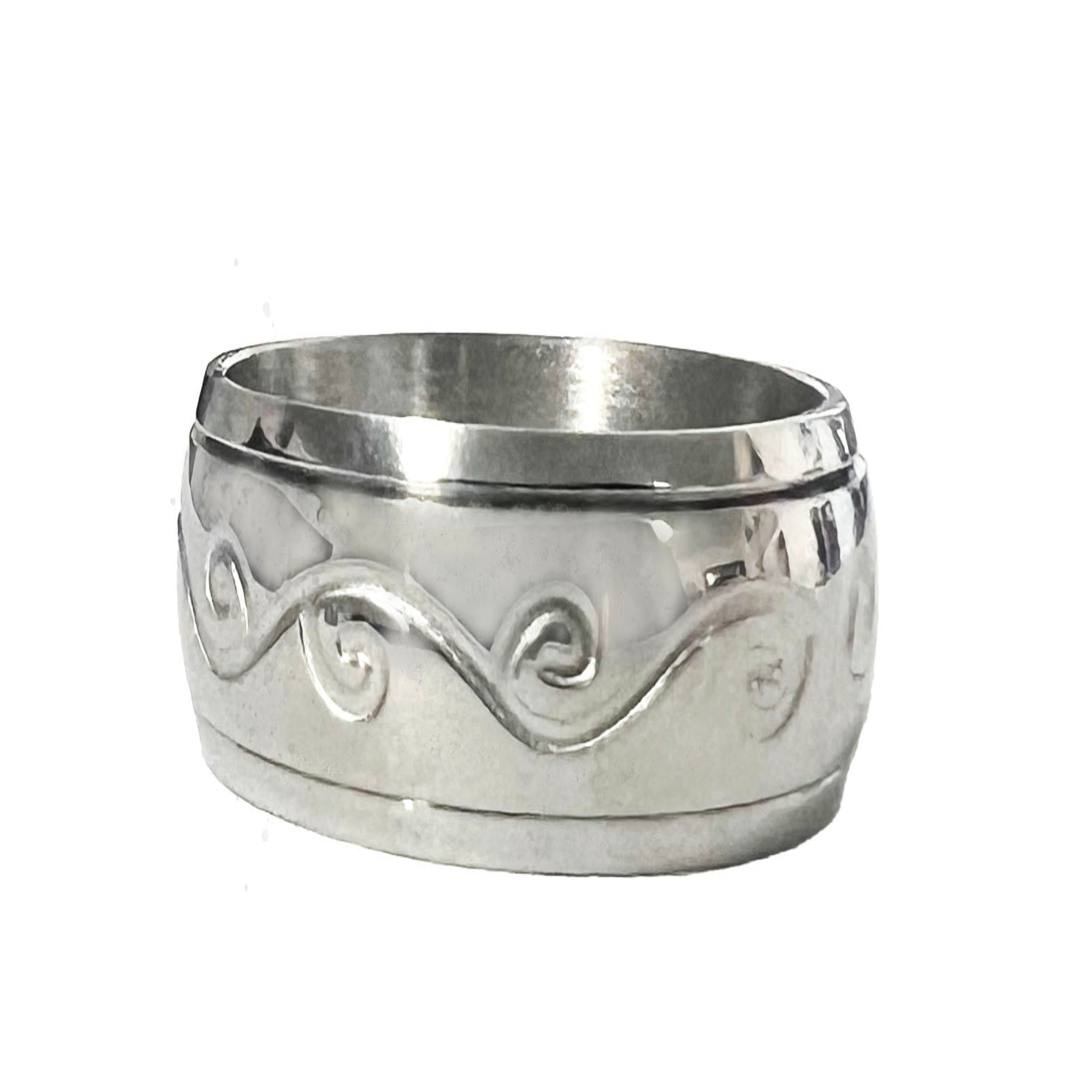 Shop Wholesale Spinning Swirl Metal Design Women's Stainless Steel Ring