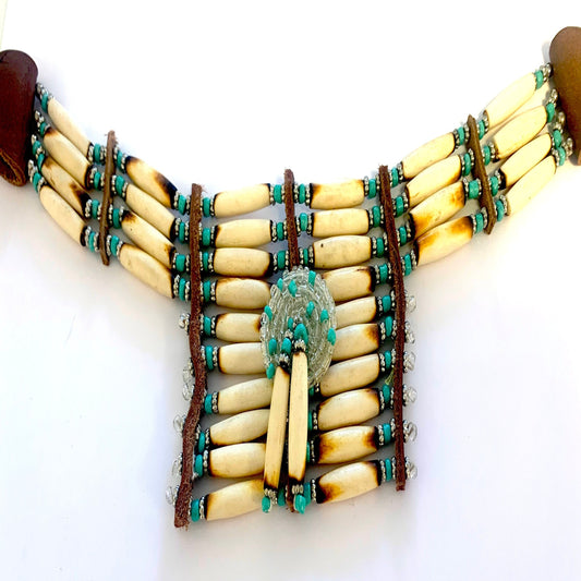 Small Buffalo Style Breast Chest Plate With Dream catcher- ( sold by the piece)