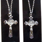 Wholesale JESUS ON SILVER CRUCIFIX CROSS ON CHAIN NECKLACE (Sold by the PIECE OR dozen)