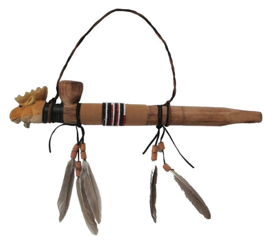 Wholesale MOOSE HEAD WOODEN PEACE PIPE (Sold by the piece)