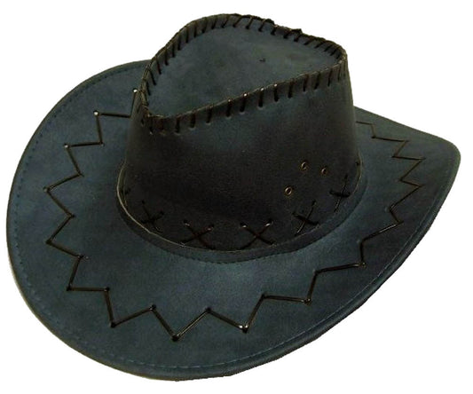 Wholesale DARK GRAY HEAVY LEATHER STYLE WESTERN COWBOY HAT (Sold by the piece or dozen) *- CLOSEOUT NOW $ 3.50 EA