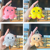 Mini Octopus Face Changing Flippy Soft Plush Keychains - Assorted