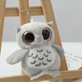 Colorful Big Eyes Owl Soft Plush Stuffed Keychains - Assorted