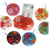 Wholesale Ethnic Pattern Translucent Shell Painted Flower Earrings Gift