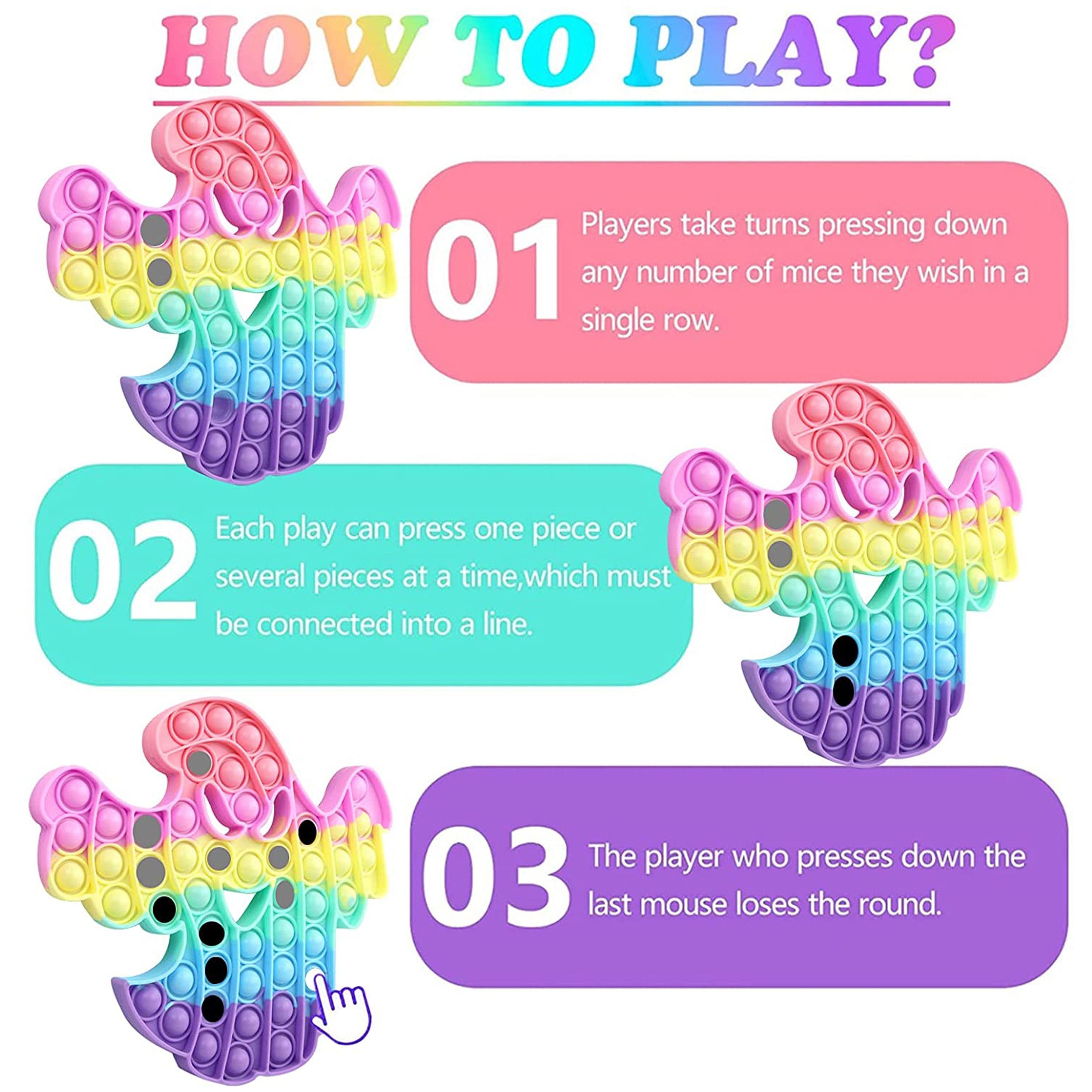 How to play with  halloween ghost shape pop it fidget toys