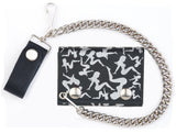 Wholesale Multiple Trucker Mud Flap Girls Trifold Leather Chain Wallets (Sold by the piece)
