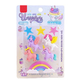 3D Rainbow Unicorn Eraser Set
