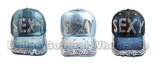 Bulk Buy "Sexy" Studded Fashion Jean Casual Caps