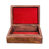 Wooden Brass Flower Jewelry Box