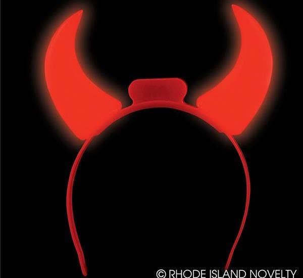 Buy LIGHT-UP DEVIL HORNS HEADBAND in Bulk