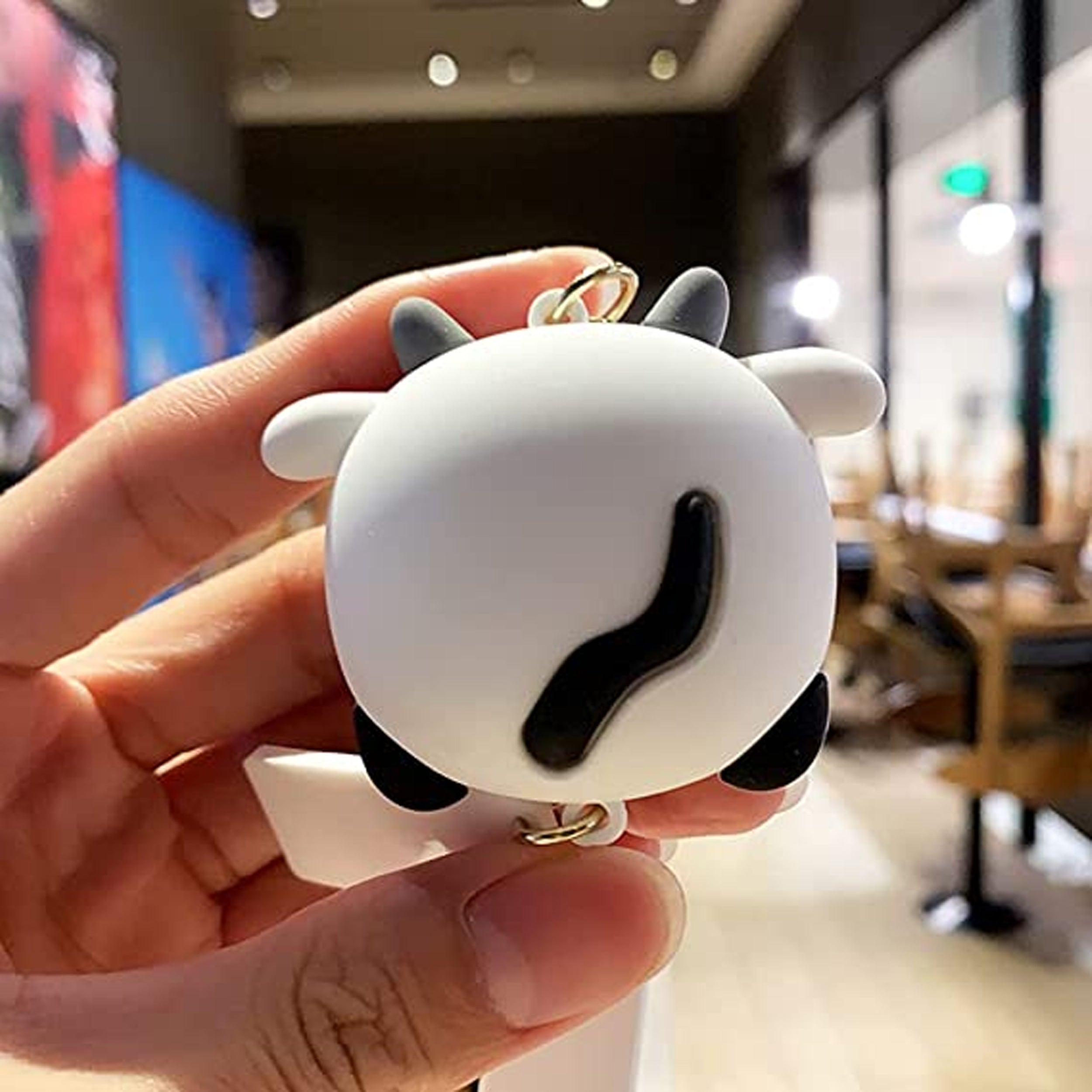 Cow keychain back view