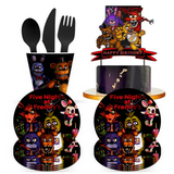 0709BA FNAF Five Nights At Freddy´s Party Theme Halloween Decor Disposable Birthday Party Tableware Digital Balloon Background Supplie