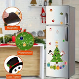 CF-4Christmas Refrigerator Magnet Set - Polystyrene Santa, Snowman & Reindeer Designs, Rectangle Shape, Waterproof, For Fridge, Garage Doors & Vehicles, Holiday Festive Ambiance Enhancer