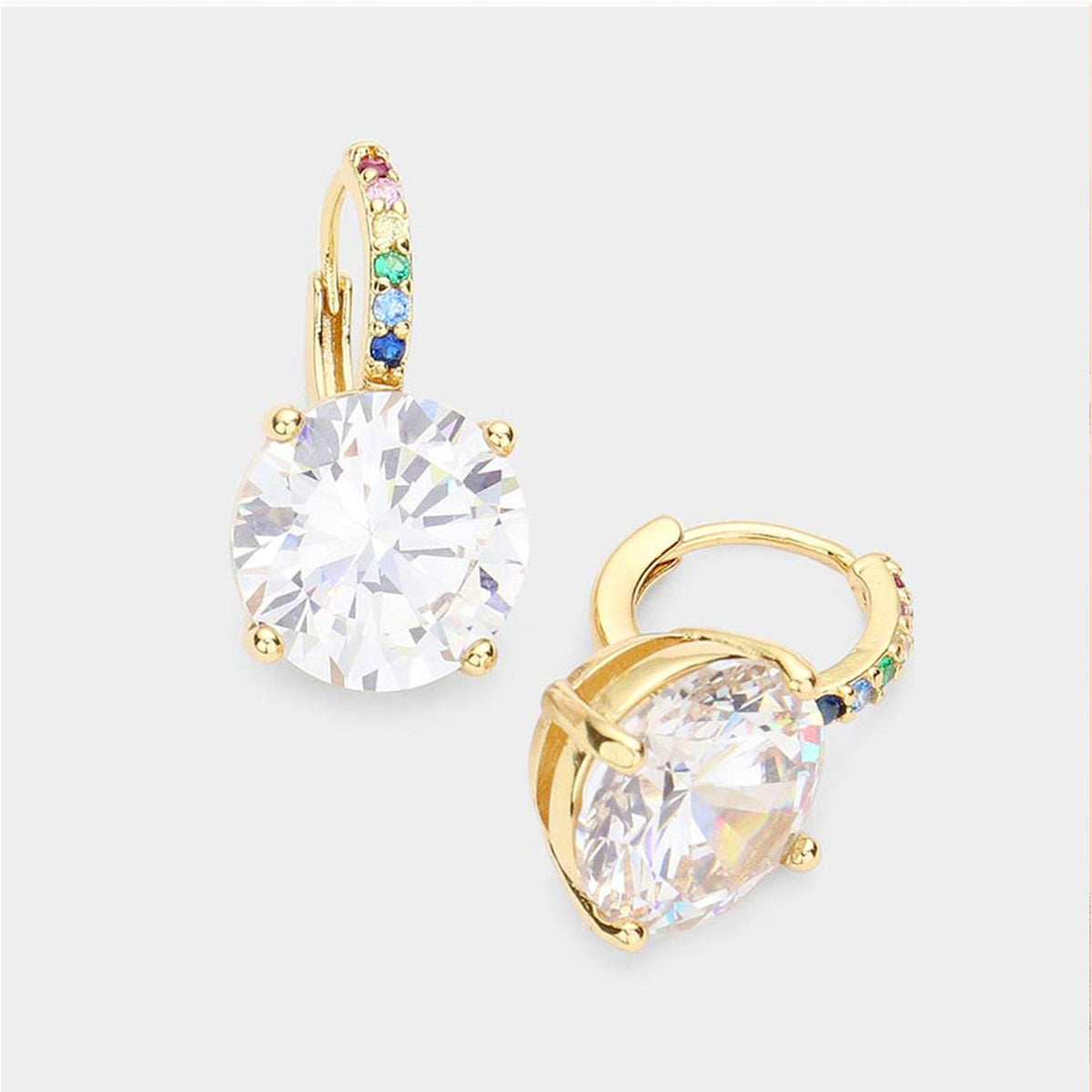 Crystal Diamond Earrings- {Sold By 4 Pcs= $47.99}