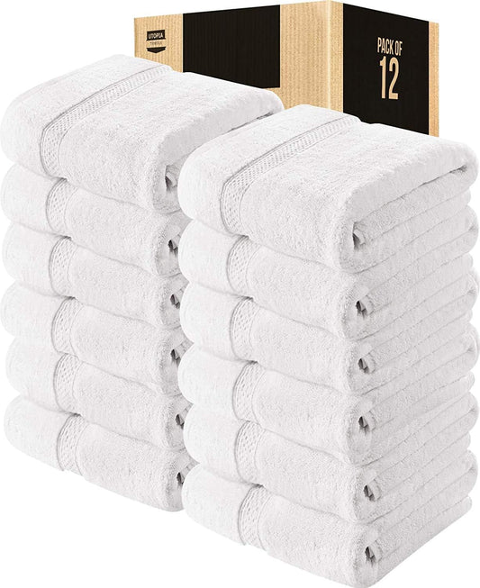 Unique Bargains 100% Cotton 600 GSM Absorbent 8Pcs Bath Towels Set Steel  Blue