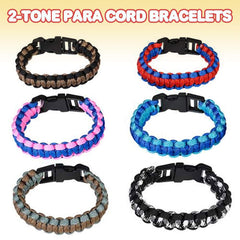 Two-Tone Para corded  Buckle Bracelets In Bulk- Assorted