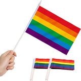 Rainbow Color Hand-Held Flags | Size 12"x18"inch