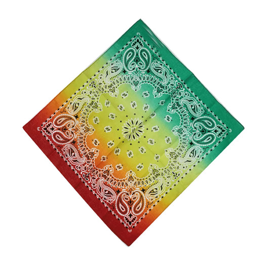 Wholesale Paisley Printed Tri-Color Design Cotton Bandanas For Unisex