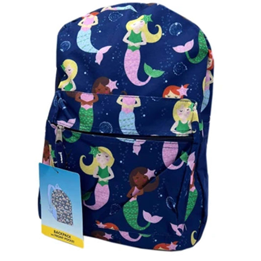 15" Girls Themed Printed Style Backpack with Zipper Pockets (MOQ-2)