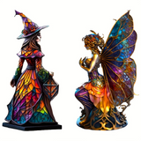 1707BA 1pc/2pcs Sparkling Acrylic Witch Decor - Enchanting Hanging Pillows for Halloween & Christmas - Versatile Home, Room, Bedroom, & Living Room Decor - Festive Atmosphere Creator (Cushion Not Included)