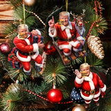 CF-208Pcs/1Set Christmas TRUMP Dwarves 2D Acrylic Pendant: Christmas Decorations, Funny Cute Christmas Trump, New Year Gifts, Home, Window, Office, Classroom, Wine Bottle, Car Rearview Mirror, Yard, Party Decoration