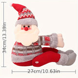 CF-1 1-4pcs/ set Christmas Plush Doll Set - Santa Claus with Snowman, Cartoon Window Hanging Decoration for Trees and Home Decoration