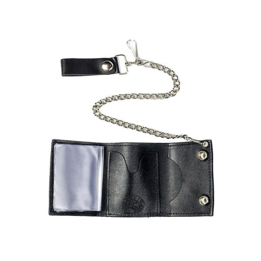 Wholesale Leather Wolf American Flag Trifold Wallets With Chain (Sold by the piece)