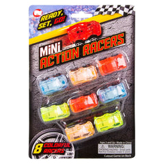 Mini Transparent Action Cars 8 Car/Pack , (Dozen Pack = $19.99)